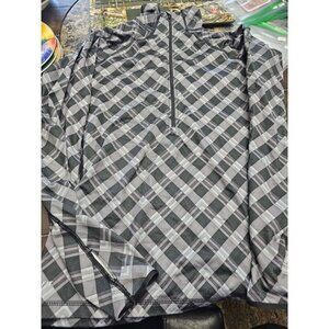 Nike Pro 1/4 Zip Athletic Jacket Gray Patterned Women's Medium